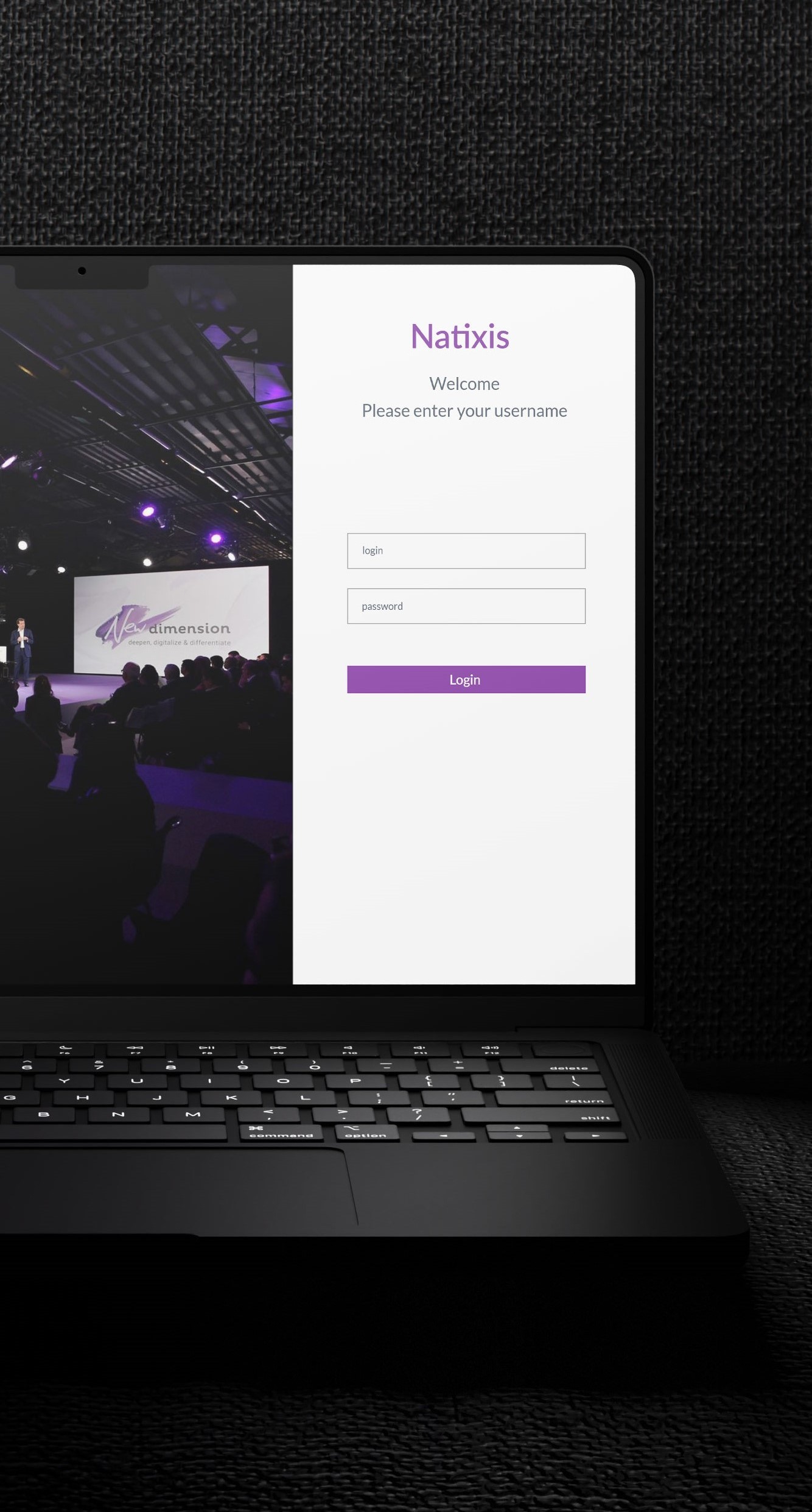 Natixis login screen
