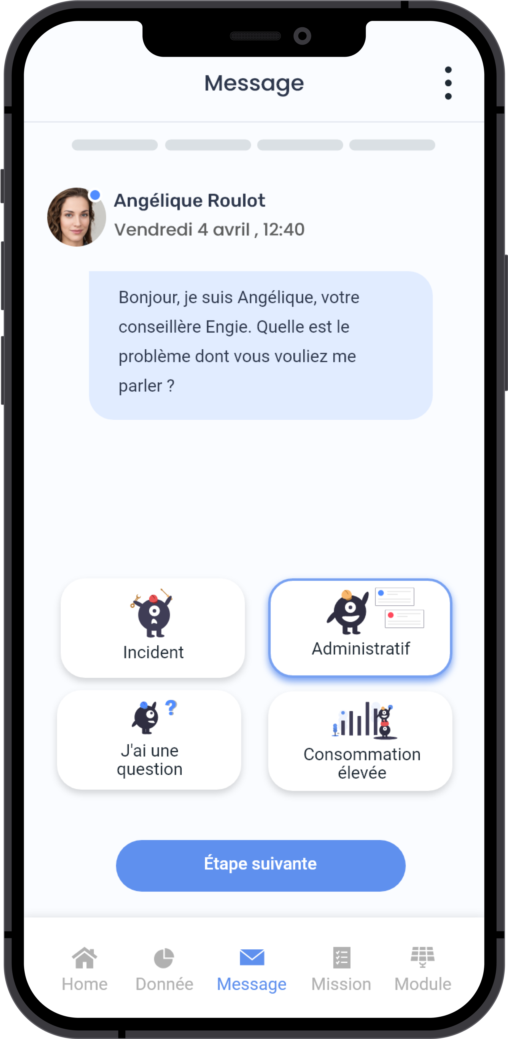 Message — conseillère Engie